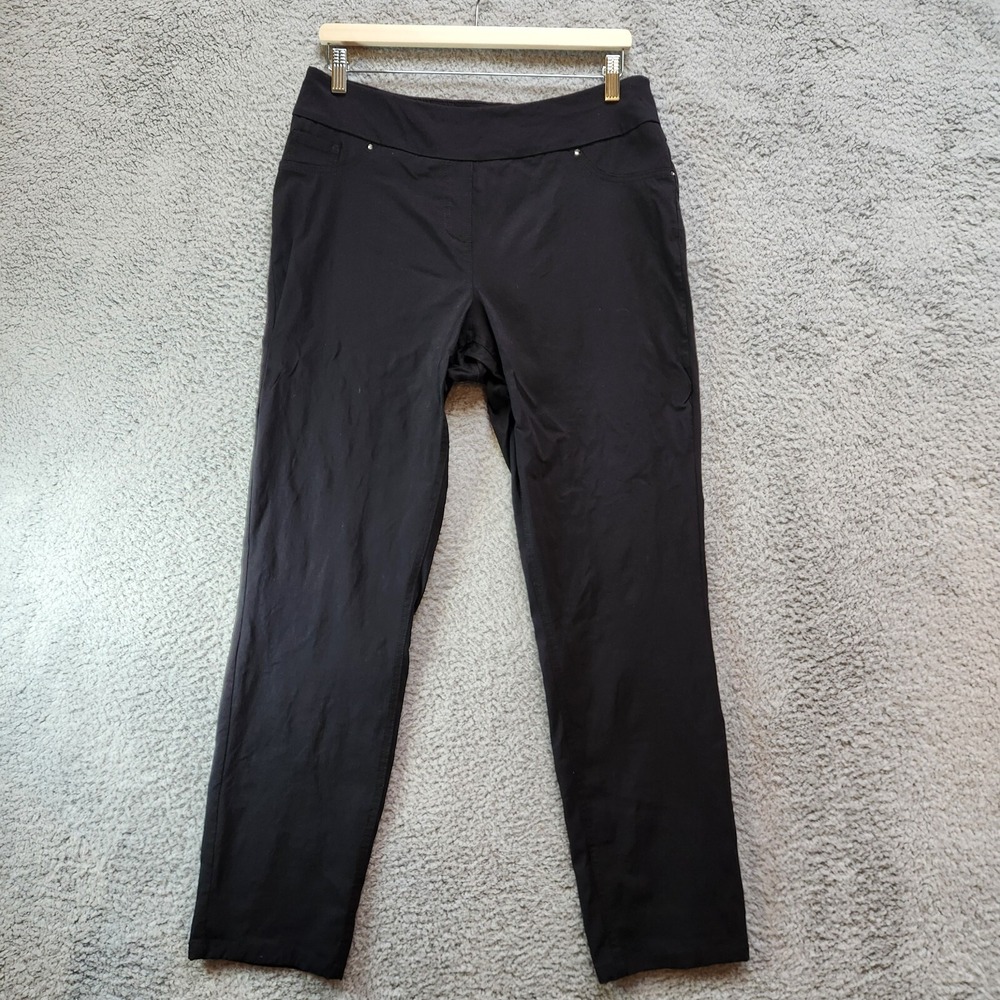 Westbound Pants Women's 14 Long Black Rayon High-Rise Pull On